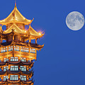 JiuTian tower and moon in Chengdu
